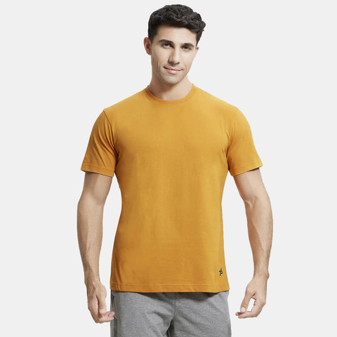 JOCKEY Solid Men Round Neck Yellow T-Shirt Buy JOCKEY Solid Men