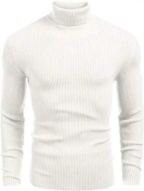 Ruishee Solid Men Turtle Neck White T-Shirt Buy Ruishee Solid