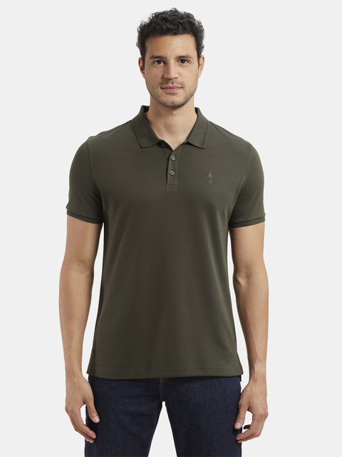 JOCKEY Solid Men Polo Neck Green T-Shirt