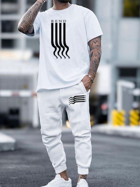 MMK Fashionista Printed Men Round Neck White T-Shirt