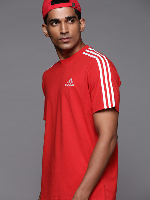 ADIDAS Striped Men Polo Neck Red T-Shirt Buy ADIDAS Striped Men