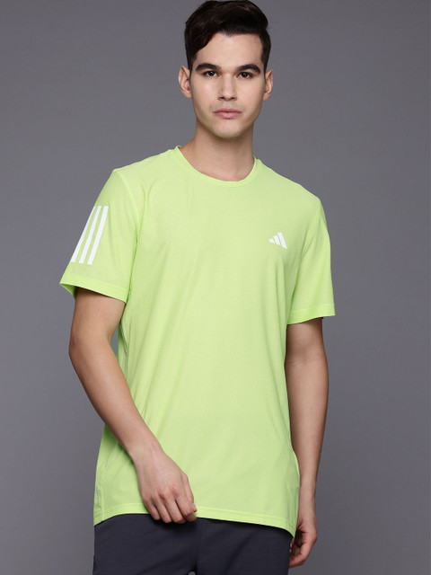 ADIDAS Solid Men Crew Neck Green T-Shirt Buy ADIDAS Solid Men