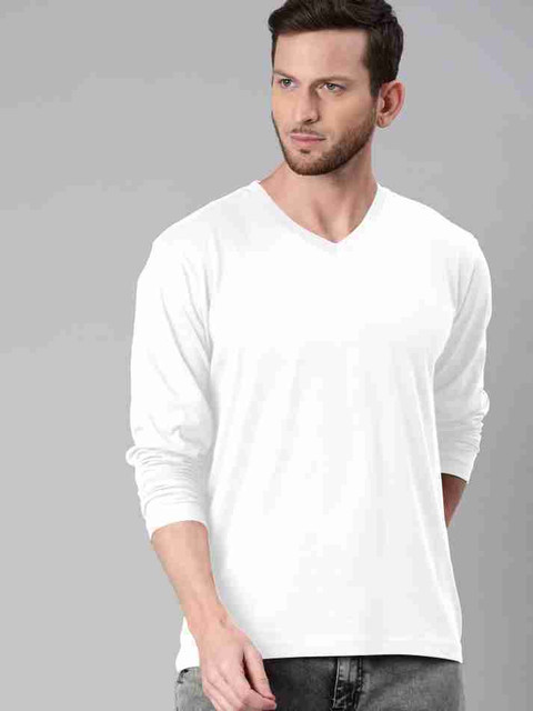 Smart Colors Self Design Men V Neck Blue T-Shirt