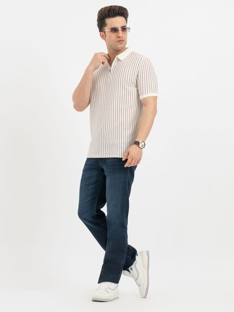 RED TAPE Self Design Men Polo Neck White T-Shirt - Buy RED TAPE