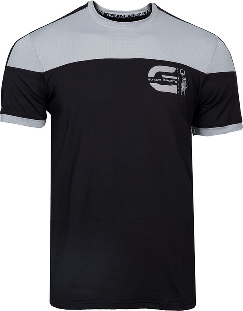 GURJAR SPORTS Colorblock Men Round Neck Black T-Shirt Buy GURJAR