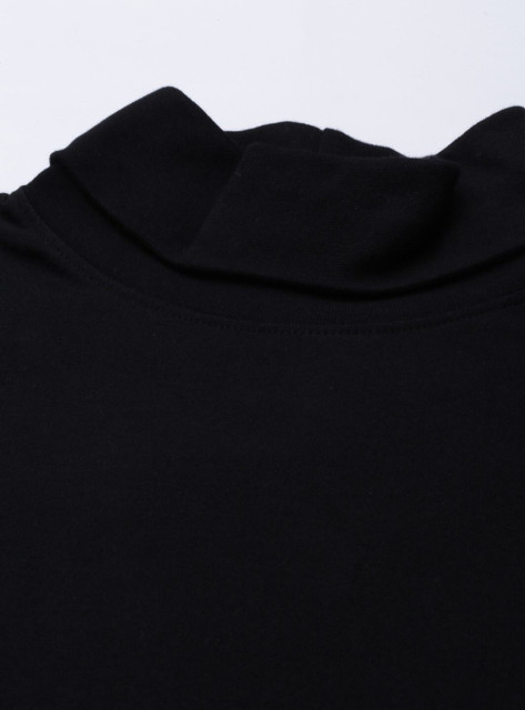 Kryptic Solid Women High Neck Black T-Shirt Buy Kryptic Solid