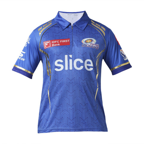 playR X Mumbai Indians Printed Men Polo Neck Blue T-Shirt Buy