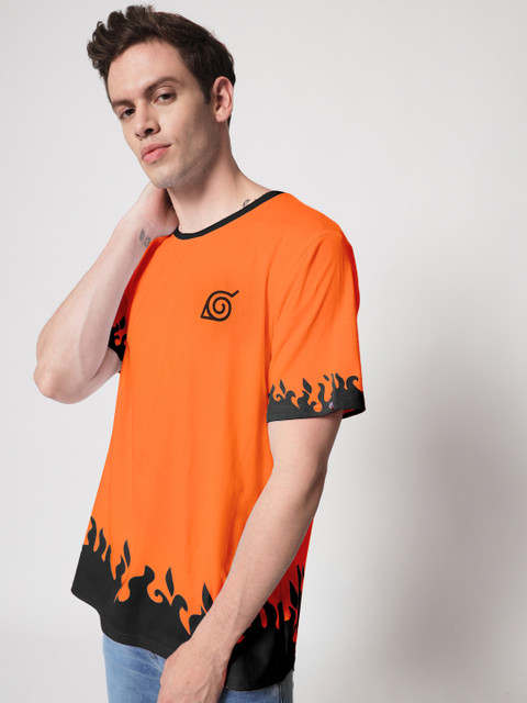 ComicSense Printed Men Round Neck Orange T-Shirt Buy ComicSense