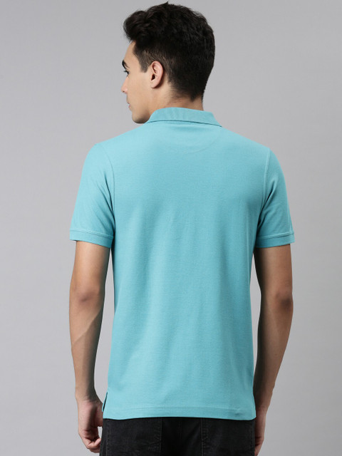 Dixcy Scott Maximus Solid Men Polo Neck Light Blue T-Shirt Buy