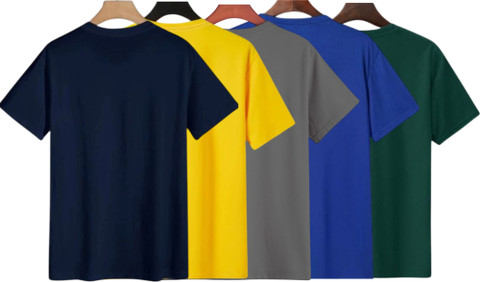 TTFE Solid Men Round Neck Navy Blue, Yellow, Grey, Dark Blue