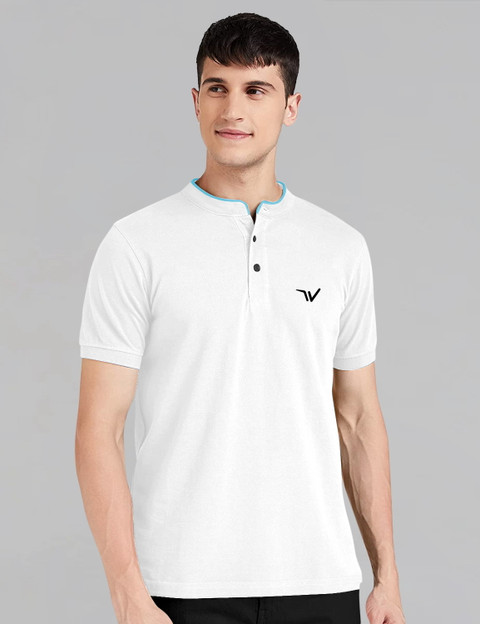 ANREX Solid Men Round Neck White T-Shirt