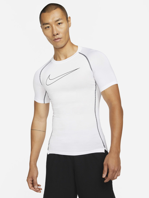 NIKE Printed Men Round Neck White T-Shirt - Main Image