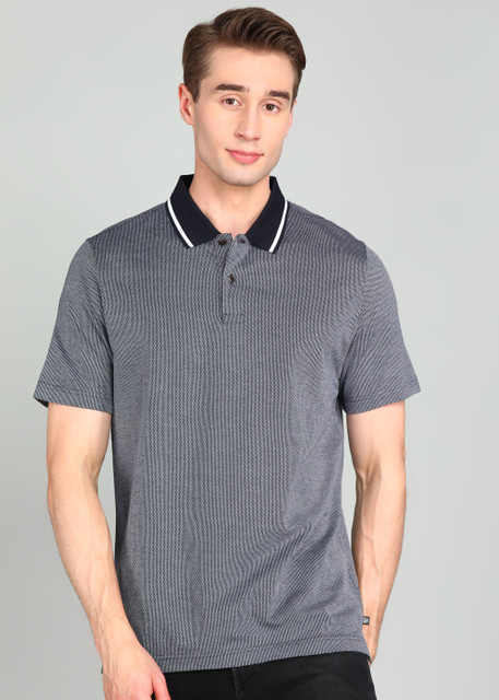 b*o様 ERNEST W. BAKER PIN STRIPE POLO Buy Men Navy Knit Stipes Open-Collar Polo Online at The Collective