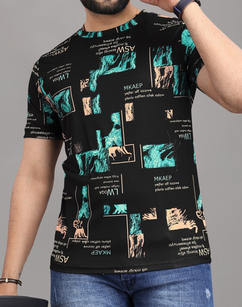 sti Printed Men Round Neck Red T-Shirt