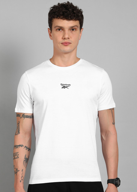 REEBOK Solid Men Round Neck White T-Shirt Buy REEBOK Solid Men