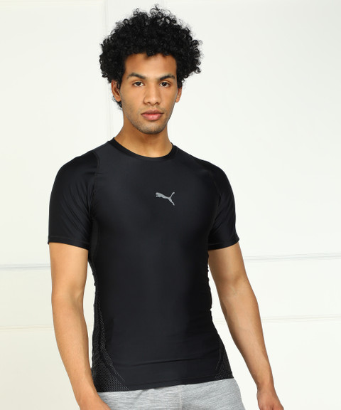 PUMA Solid Men Round Neck Black T-Shirt Buy PUMA Solid Men Round