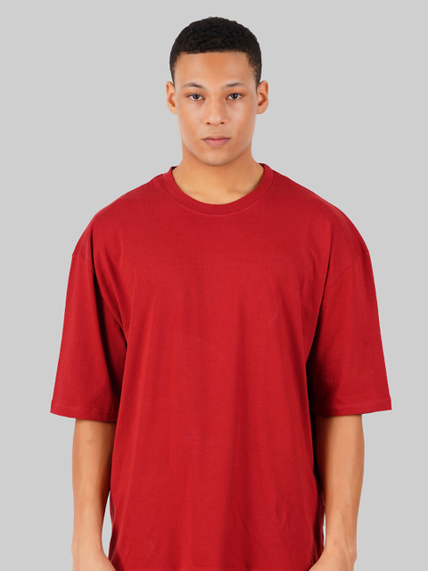 Roadster Typography Men Round Neck Red T-Shirt