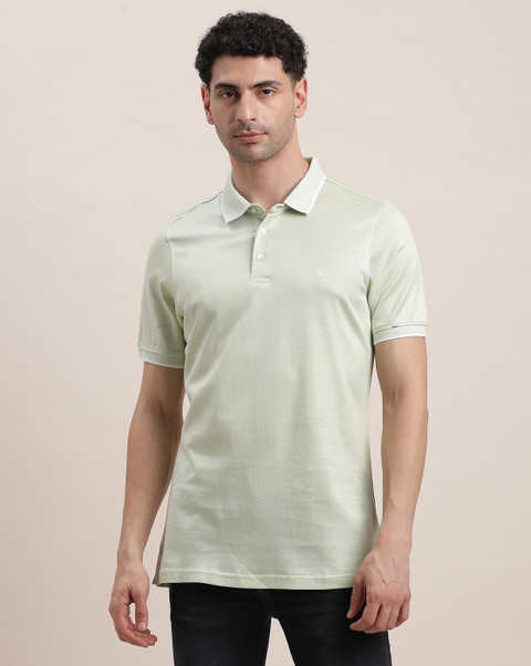 TURTLE Solid Men Polo Neck Green T-Shirt Buy TURTLE Solid Men