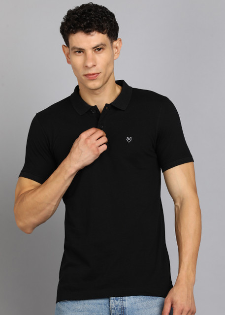 INTEGRITI Solid Men Polo Neck Black T-Shirt Buy INTEGRITI Solid