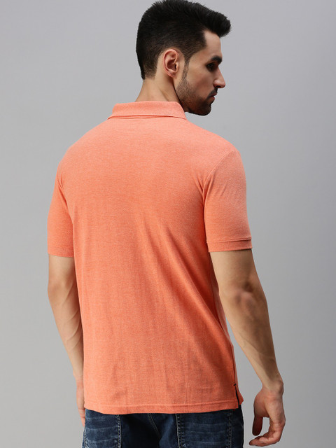 ONN Solid Men Polo Neck Orange T-Shirt