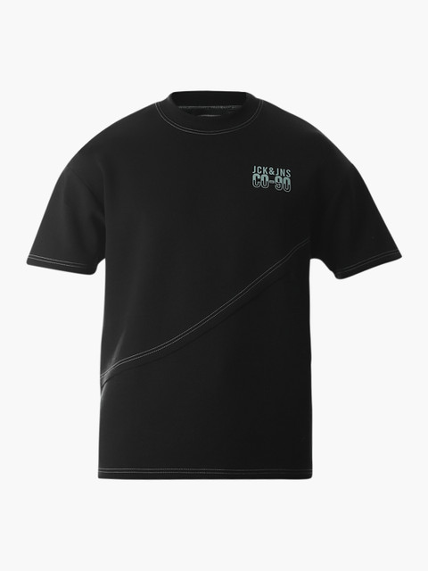 JACK & JONES Solid Men Round Neck Black T-Shirt - Buy JACK & JONES