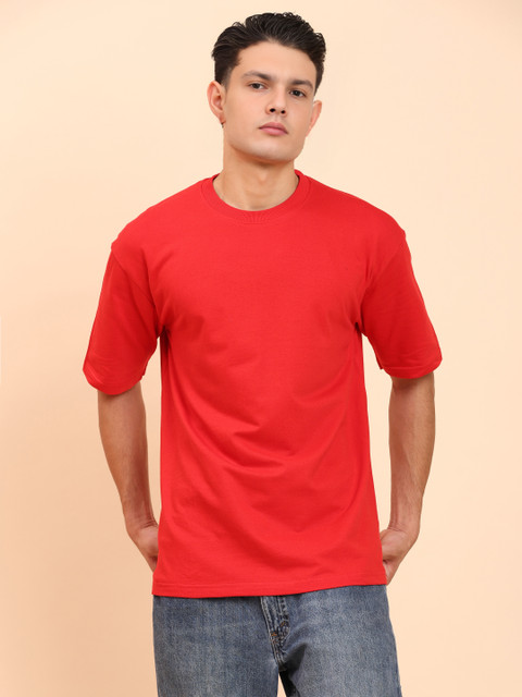 METRONAUT Solid Men Round Neck Red T-Shirt