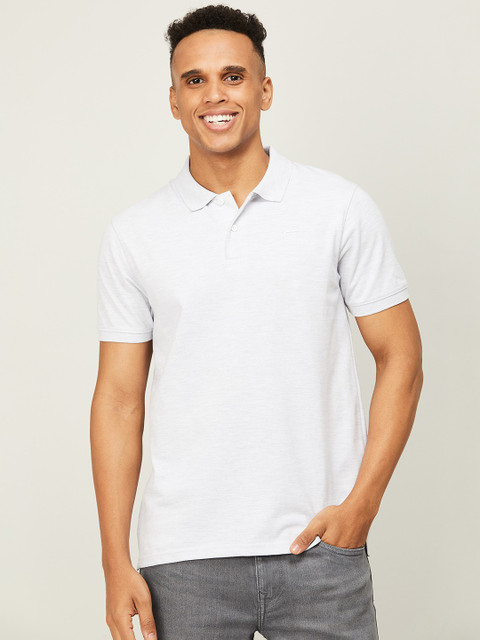 Fame Forever by Lifestyle Solid Men Polo Neck Grey T-Shirt