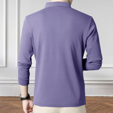 BELACHY Solid Men Zip Neck Purple T-Shirt - Buy BELACHY Solid Men