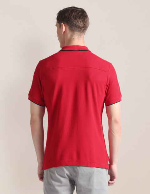 POLO Solid Men Polo Neck Red T-Shirt Buy POLO