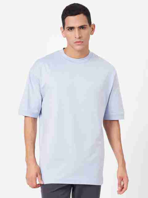 ZU CLOTHING Solid Men Round Neck Blue T-Shirt - Buy ZU CLOTHING