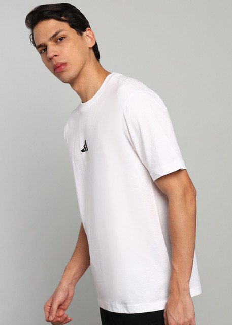 ADIDAS Solid Men Round Neck White T-Shirt - Buy ADIDAS Solid Men