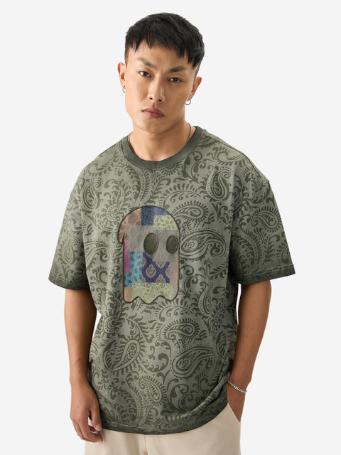 The Souled Store Graphic Print Men Round Neck Grey T-Shirt