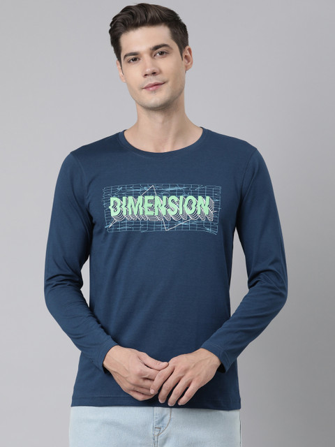 Dixcy Scott Originals Typography Men Round Neck Blue T-Shirt Buy