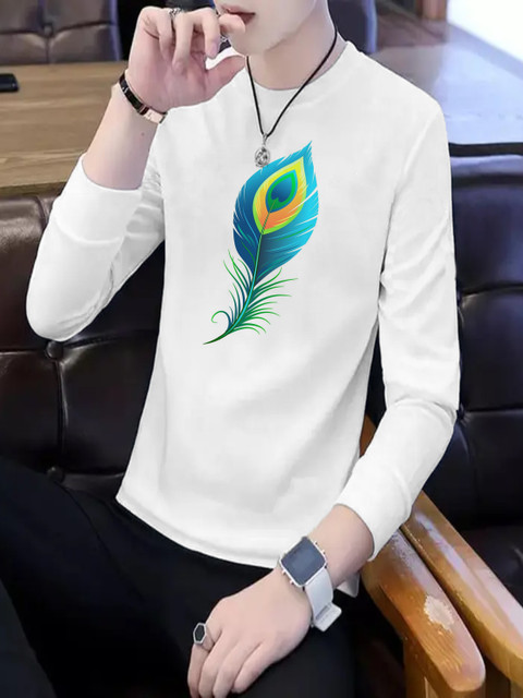 MOON IN Printed Men Round Neck White T-Shirt Buy MOON IN Printed