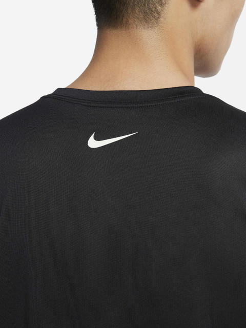 NIKE Printed Men Round Neck Black T-Shirt
