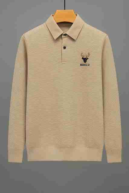 Kesar Collection Solid, Embroidered Men Polo Neck Brown T-Shirt