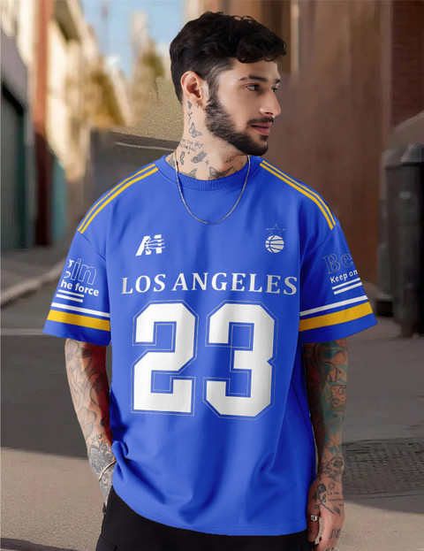 Force Printed Men Round Neck Blue T-Shirt Buy Force Printed Men