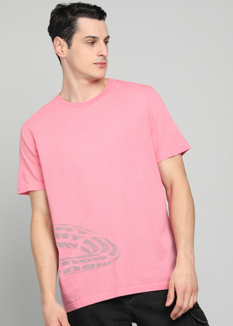 DIESEL Printed Men Round Neck Pink T-Shirt - Buy DIESEL Printed