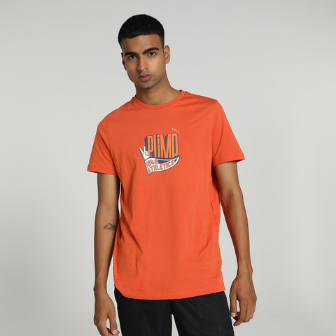 PUMA Printed, Typography Men Round Neck Orange T-Shirt Buy PUMA - Main Image