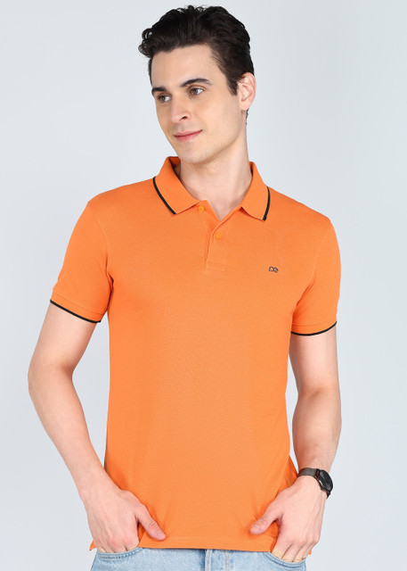 PETER ENGLAND Solid Men Polo Neck Orange T-Shirt Buy PETER