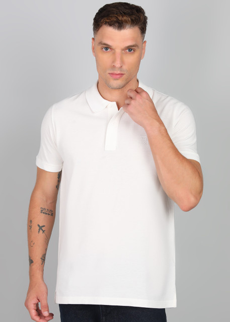 DIESEL Solid Men Polo Neck White T-Shirt Buy DIESEL Solid Men