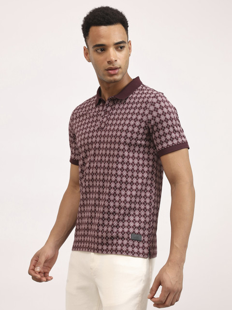 LEE Checkered Men Polo Neck Multicolor T-Shirt