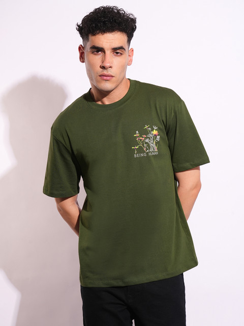 BEING HUMAN Graphic Print Men Crew Neck Green T-Shirt Buy BEING