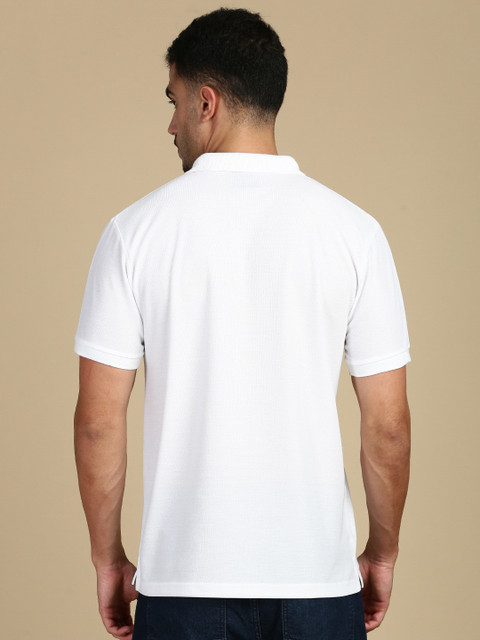 Lux Parker Solid Men Polo Neck White T-Shirt - Buy Lux Parker
