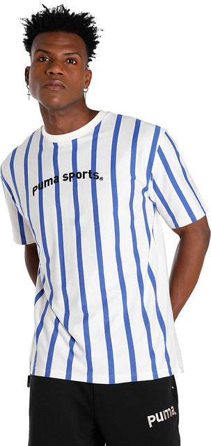 PUMA Striped Men High Neck White T-Shirt Buy PUMA Striped Men
