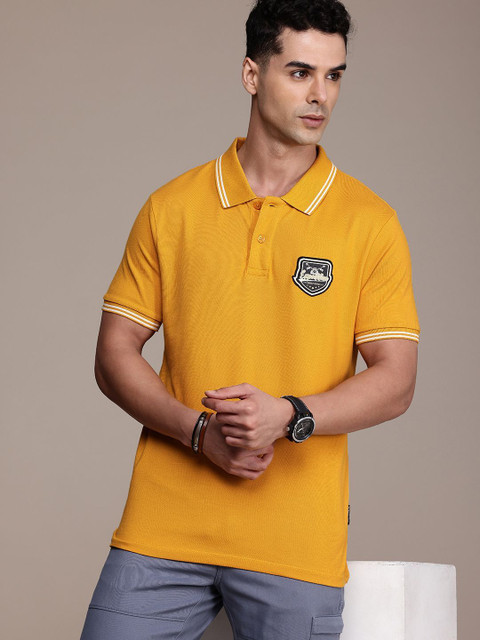 Roadster Solid Men Polo Neck Yellow T-Shirt Buy Roadster Solid