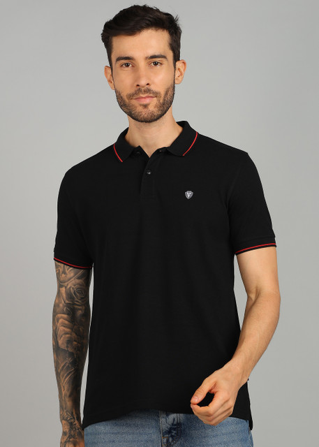 VAN HEUSEN SPORT Solid Men Polo Neck Black T-Shirt Buy VAN