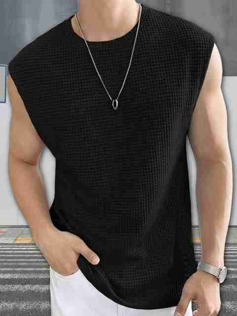 AZIZAN Men Black Cotton Blend Round Neck T-Shirt - Image 2