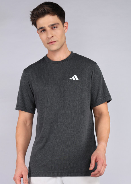 ADIDAS Graphic Print Men Crew Neck Black T-Shirt