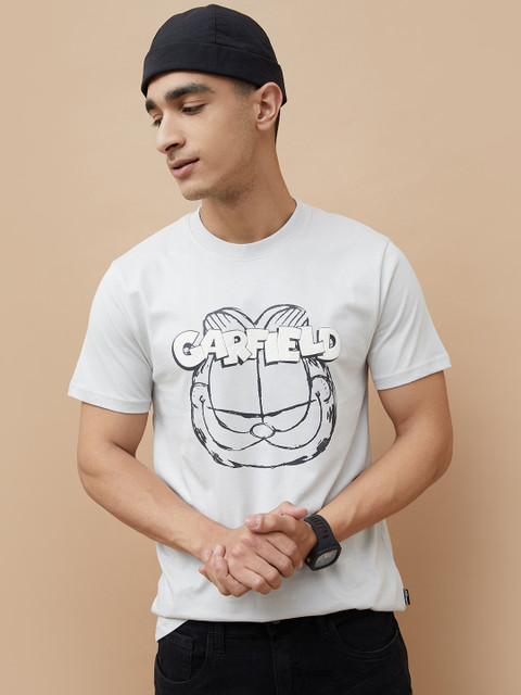 Fame Forever by Lifestyle Printed Men Round Neck Grey T-Shirt